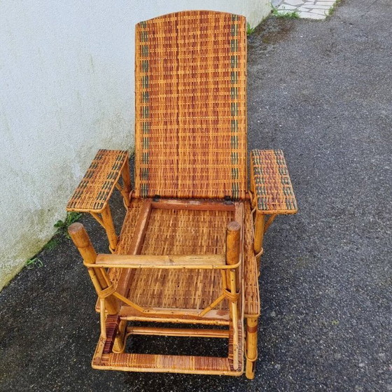 Image 1 of chaise longue in rattan, 1920