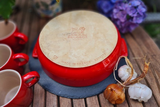 Image 1 of 1x Peugeot Appolia Piatto da forno rotondo 27 cm - Rosso - Ceramica