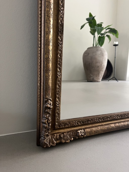 Large Old Wooden Mirror 80x90 cm
