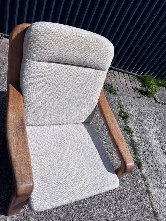 Image 1 of Vintage eiken dyrlund design easy chair met poef