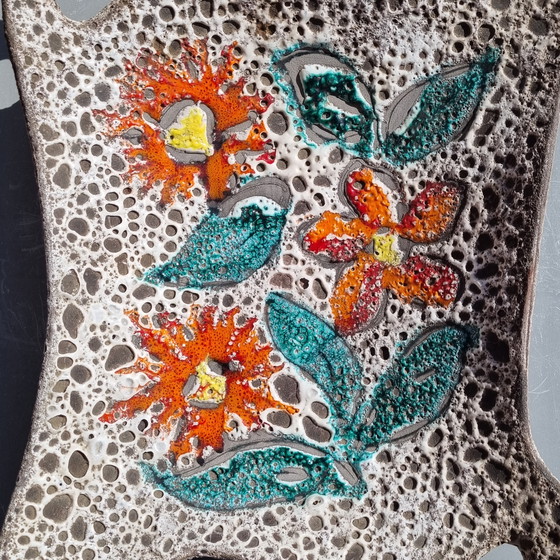 Image 1 of mid century Fat Lava flowers fruitschaal Vallauris France 