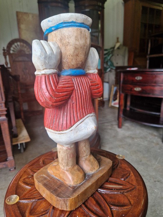 Image 1 of Vintage houten Donald Duck 31x15