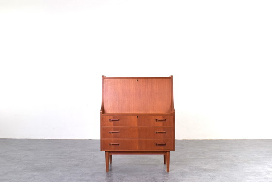 Image 1 of Mid-Century Danish Teak Secretary by Gunnar Nielsen for Tibergaard, 1960s.