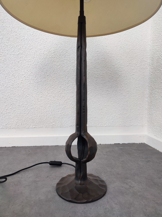 Image 1 of 1970S - cast iron - BRUTALIST lamp 