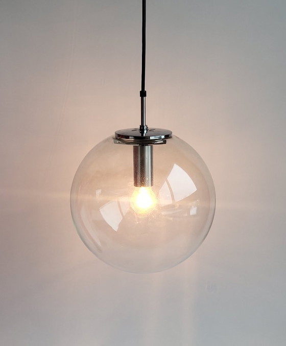 Image 1 of 6x Glashutte Limburg pendant lights 1970s