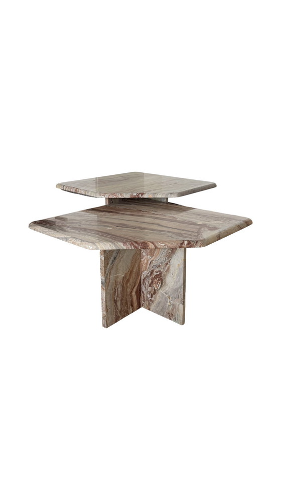 Image 1 of Vintage marmeren nesting tables, Italië 1970