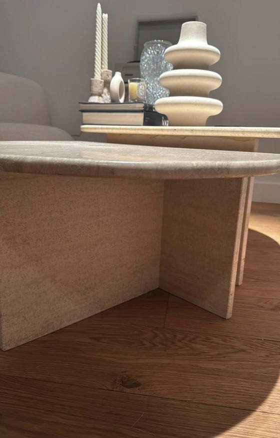 Image 1 of Vintage travertine coffee table