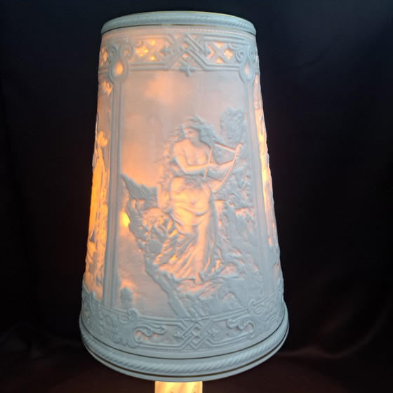Image 1 of Exclusive Porcelain Table Lamp by Royal KPM Bavaria, Handpainted, approx. 49 cm High