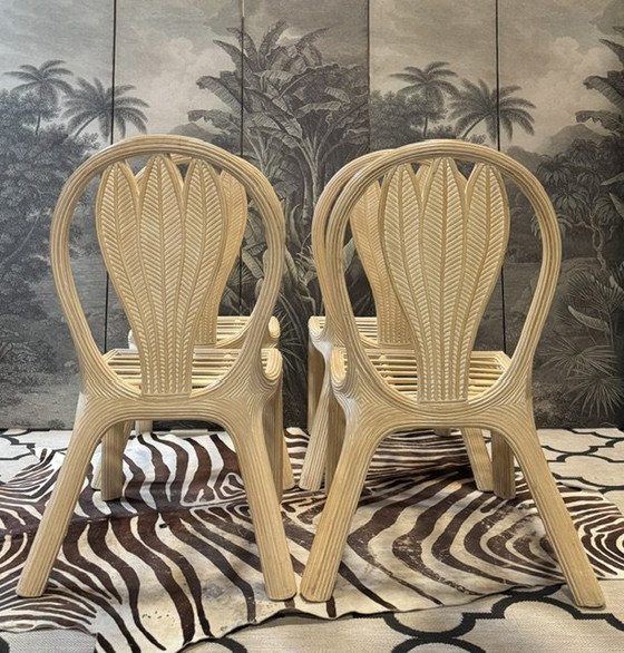 Image 1 of 4 VIVAI DEL SUD ROTAN BAMBOE EETKAMER STOELEN 
