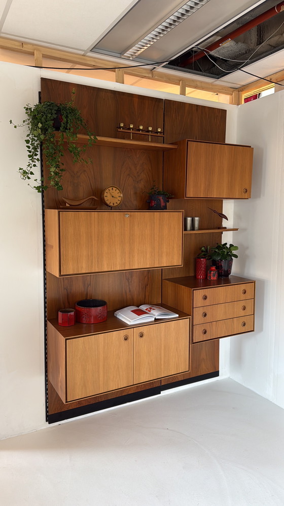 Image 1 of Vintage XL modular walnut wall system '80