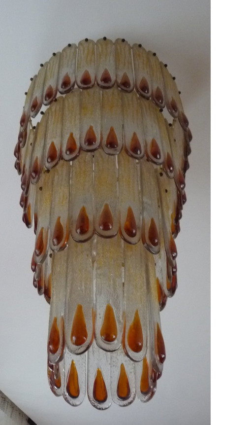 Vintage (1980') custom made glass chandelier for sale