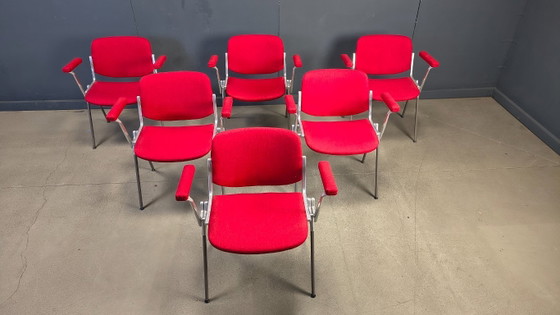 Image 1 of Chaises d'appoint vintage DSC 106 de Giancarlo Piretti pour Castelli, années 1970 - lot de 6