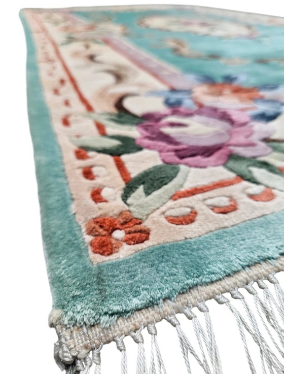 Image 1 of Hand-knotted Oriental Silk Carpet Aubusson Mint New 93x153cm