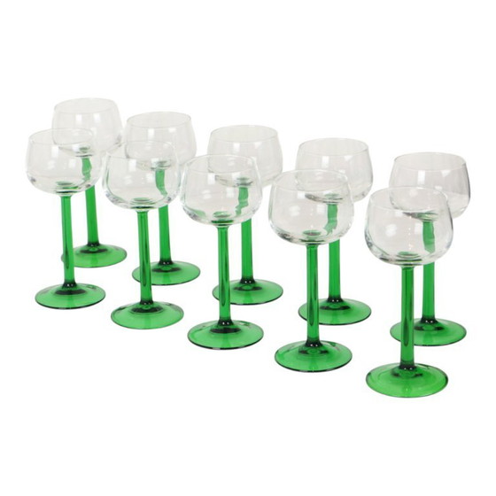 Image 1 of Set Van 10 Vintage Luminarc Wijnglazen
