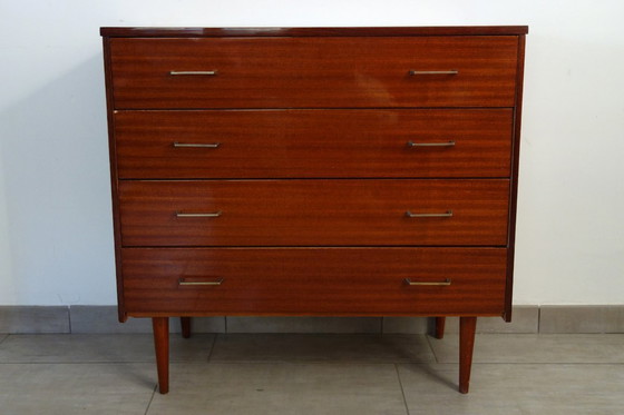 Image 1 of Vintage houten ladekast met 4 lades