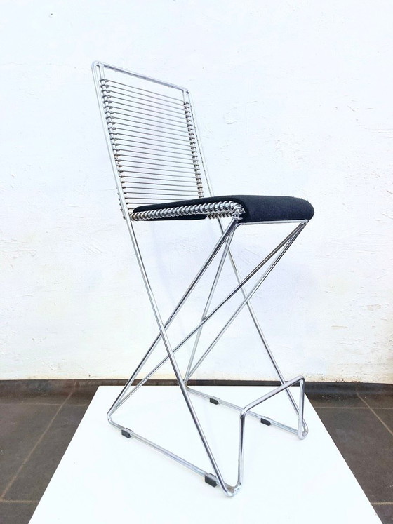 Image 1 of 2 barkrukken, model Kreuzschwinger, ontworpen door Till Behrens voor Schlubach, jaren 80.