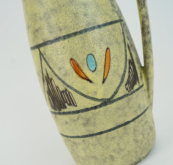 Image 1 of Scheurich vaas uit het midden van de 20e eeuw met ruw glazuur en abstracte decoratie, model 273-38