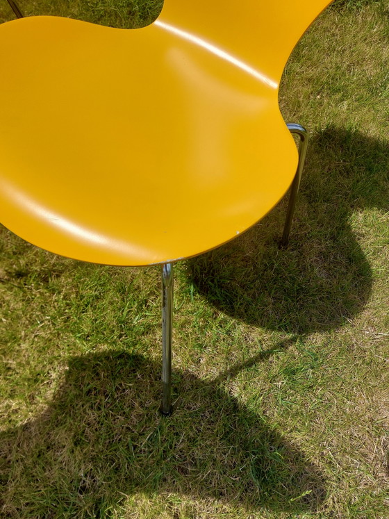 Image 1 of Set di 6 sedie Butterfly serie 7 di Fritz Hansen – Gialle – Vintage