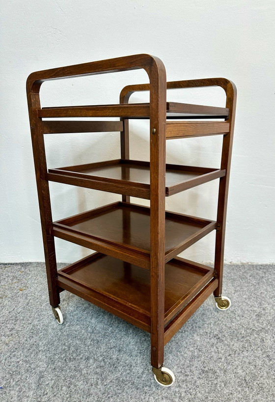 Vintage Bar Cart Thonet Style Bentwood 1930s, Brown (photo 8 of 9)