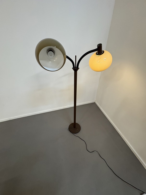 Image 1 of Vintage Dijkstra Vloerlamp avec deux bollen spaceage, à part schakelbaar jaren'60
