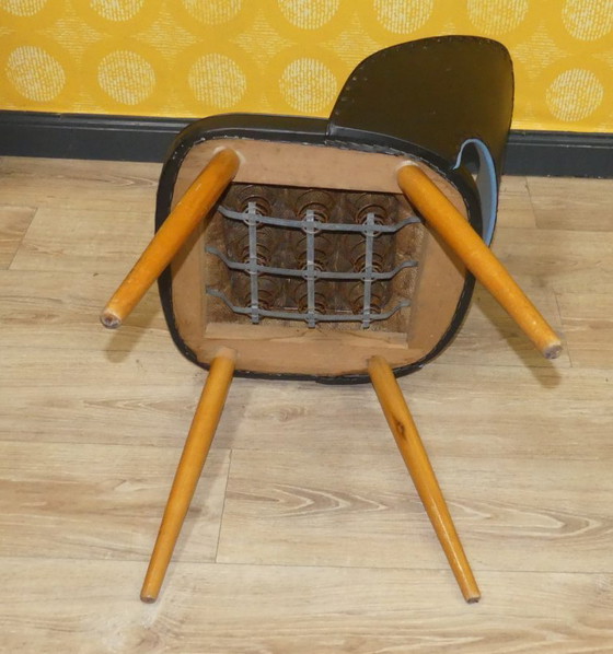 Image 1 of 50's 60's Cocktail Chair bleu clair rockabilly Classic Chair bois Cocktail Chair plastique rétro vintage