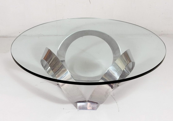 Image 1 of Space Age Table basse/table basse de Knut Hesterberg pour Ronald Schmitt, Diamond Aluminium, années 1970, Allemagne