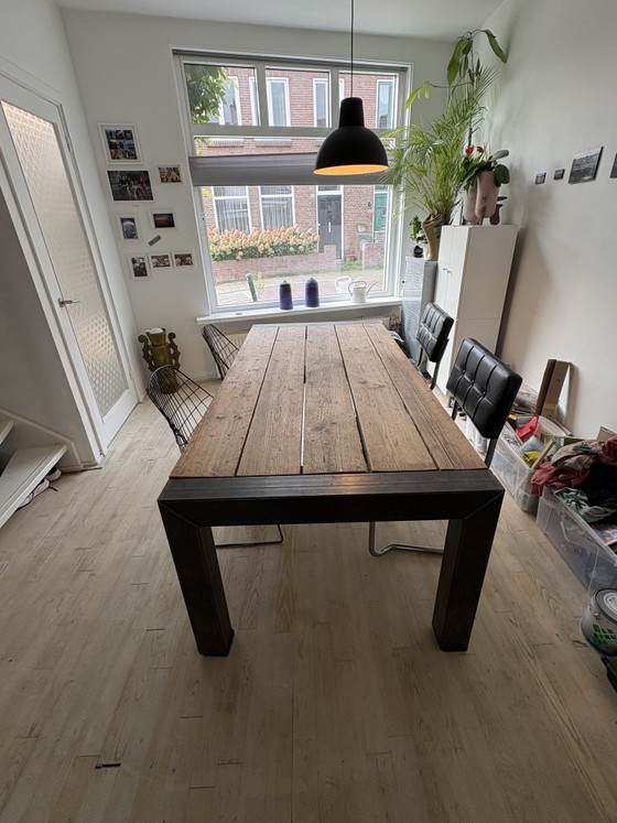DennisvanLonden steigerhouten tafel – Eettafels, Wood, Metal (photo 11 of 12)