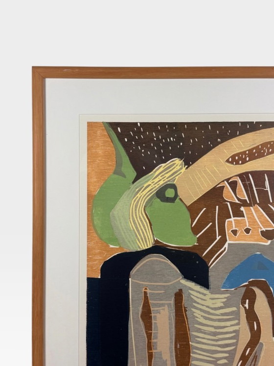 Vincent van Ojen - Woodcut - Framed – Lithographs & prints, Paper (photo 2 of 9)