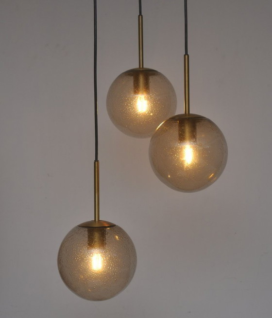 Image 1 of Peill und Putzler Kronleuchter aus 70er Jahren mit Blasenglas