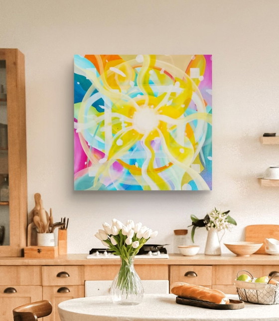 Image 1 of Peinture acrylique « Solaris » 100x100cm