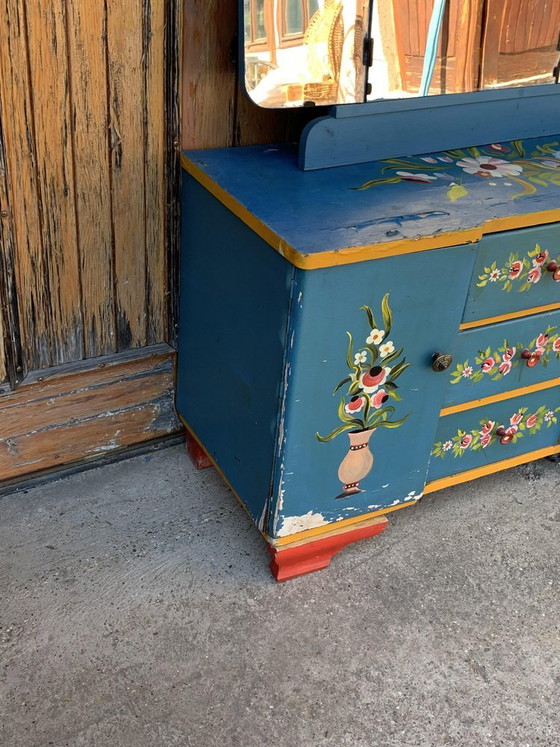 Hand Painted Wooden Dressing Table, 1940s (photo 4 of 9)