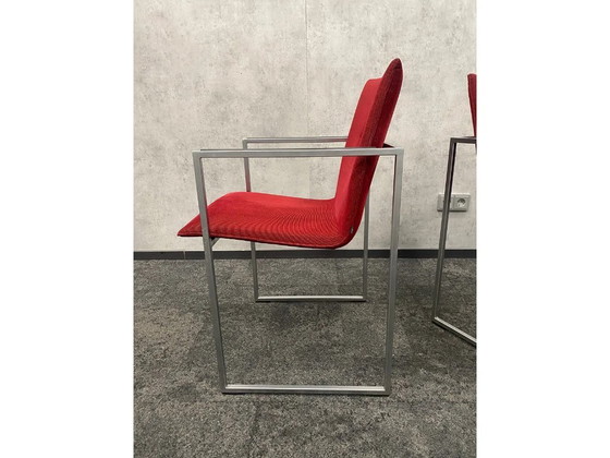 Image 1 of Arco Frame dining chairs – set of 4 – red upholstery