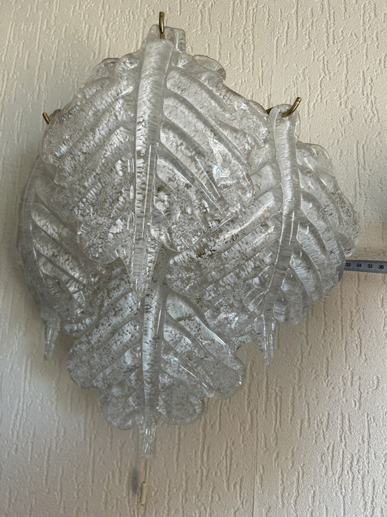 Image 1 of 1980s Murano Glass Wall Sconce with Gilted Metal Stand
