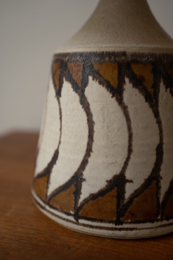 Image 1 of Danish ceramic table lamp beige / brown