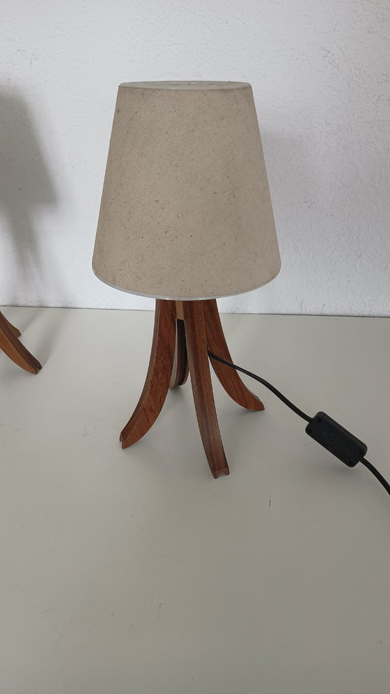 Lampes de chevet en teck de design danois – Textile, Wood (photo 4 of 9)