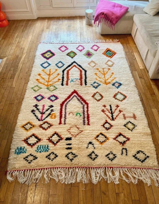 Alfombra Bereber de Lana con Motivos Coloridos 150/250cm