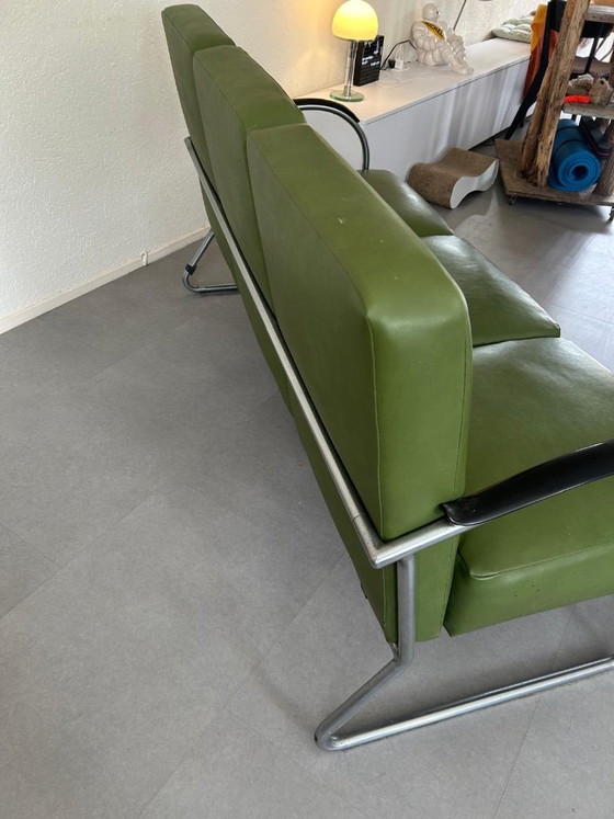 Gispen 444 3-Seater Sofa, 1950s-1960s – 3-5 seaters, Iron, Chrome (photo 4 of 5)
