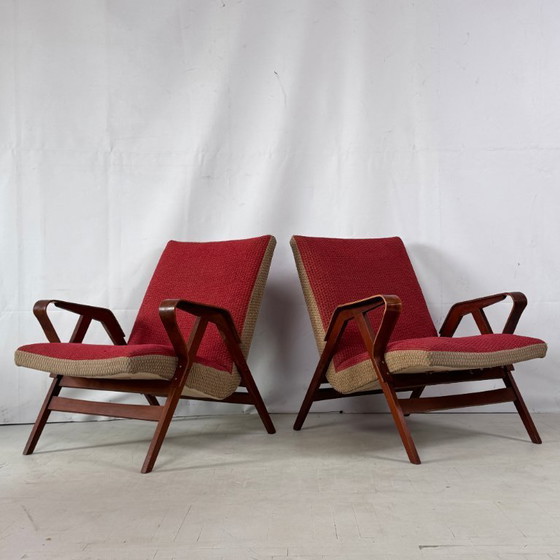 Image 1 of Coppia di poltrone vintage di Jaroslav Jirák per Tatra Nabytok, anni '60