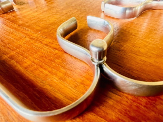 Image 1 of Art Deco, vintage, verzilverde onderzetter uit Italië, jaren 1940