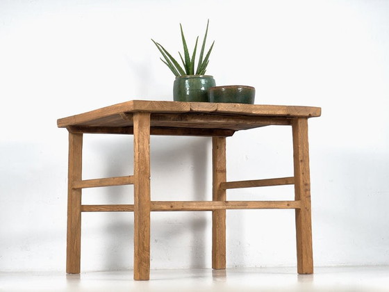 Reclaimed elm wood square table, Dining tables, Brown, Rustic (photo 10 of 13)
