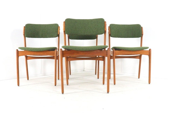 Image 1 of Ensemble de 4 chaises rembourrées Erik Buch pour O.D. Mobler modèle 49