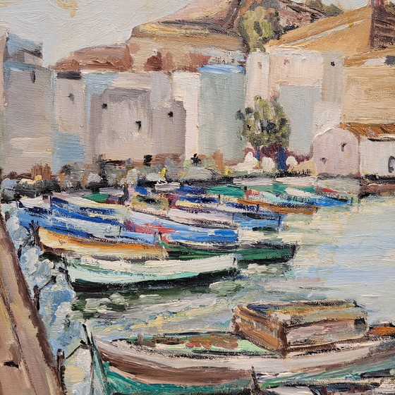 Image 1 of Óleo Sobre Tabla “Puerto De Ibiza” Francisco Giralt, 1986 – España