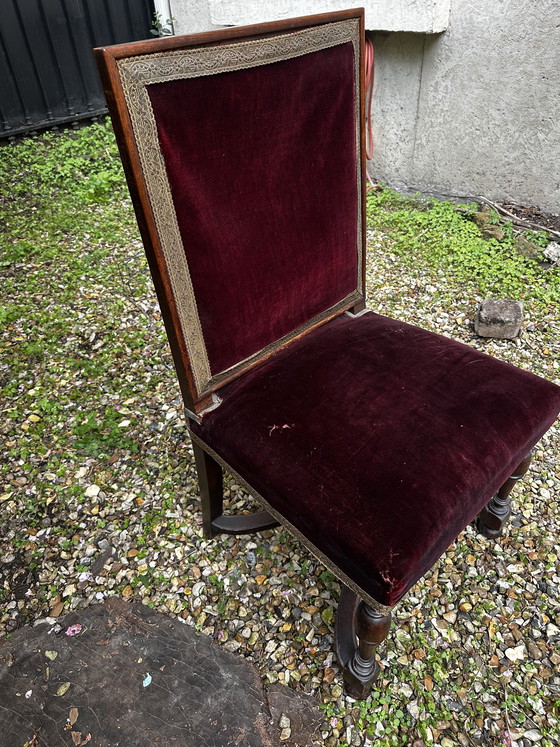 Image 1 of Sedia inglese in mogano, gambe a forma di X, XIX secolo