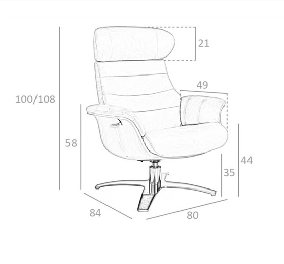 Image 1 of Poltrona, scrivania, pelle e legno. Design ￼