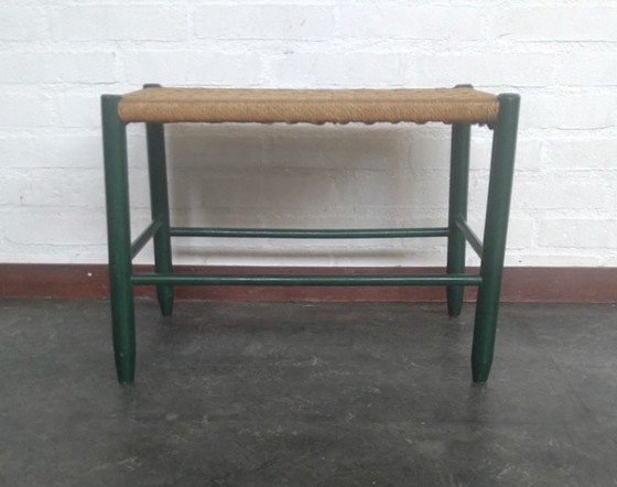 Image 1 of sgabello vintage in corda di carta intrecciata