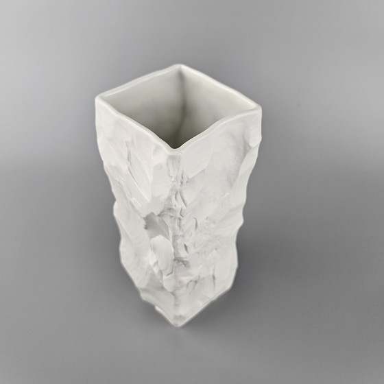 Image 1 of Vintage White Porcelain Vase Made by Seltmann & Weiden. Number 912/3. 1970s, Germany. On Art Vase. Matt White Porcelain.
