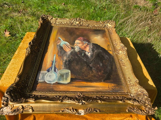Dipinto a olio vintage di alchimista di metà secolo – Dipinti e disegni, Tela (photo 7 of 16)