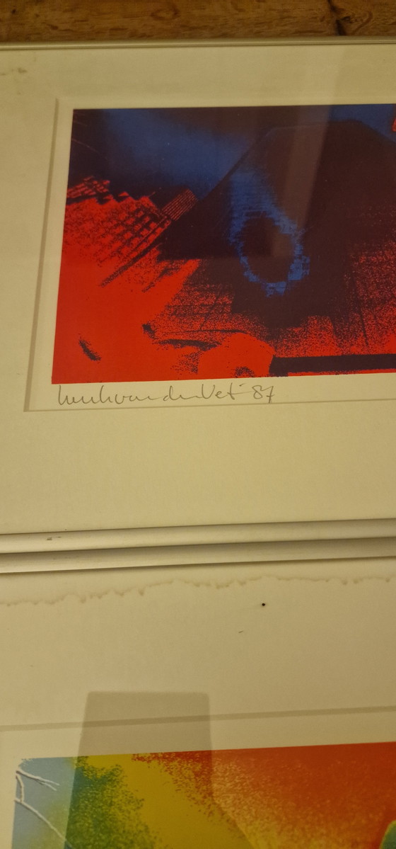 Image 1 of Henk van der Vet - 4 passepartout di New York incorniciati