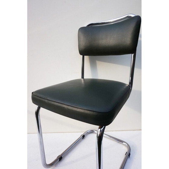 Image 1 of Dutch Tubular Cantilever Office Chair - 1930s