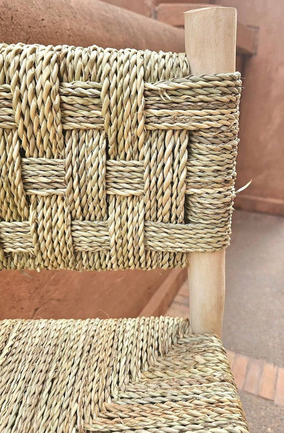 Sgabello fatto a mano 100cmx35cm – Sgabelli da bar, Pelle, Legno, Bohemian (photo 3 of 6)